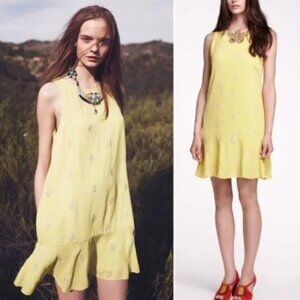 Anthropologie Leifnotes Citron Yellow "Ponderosa" Sequin Sleeveless Dress